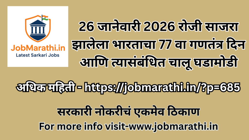 26 जानेवारी 2026 रोजी साजरा झालेला भारताचा 77 वा गणतंत्र दिन आणि त्यासंबंधित चालू घडामोडी