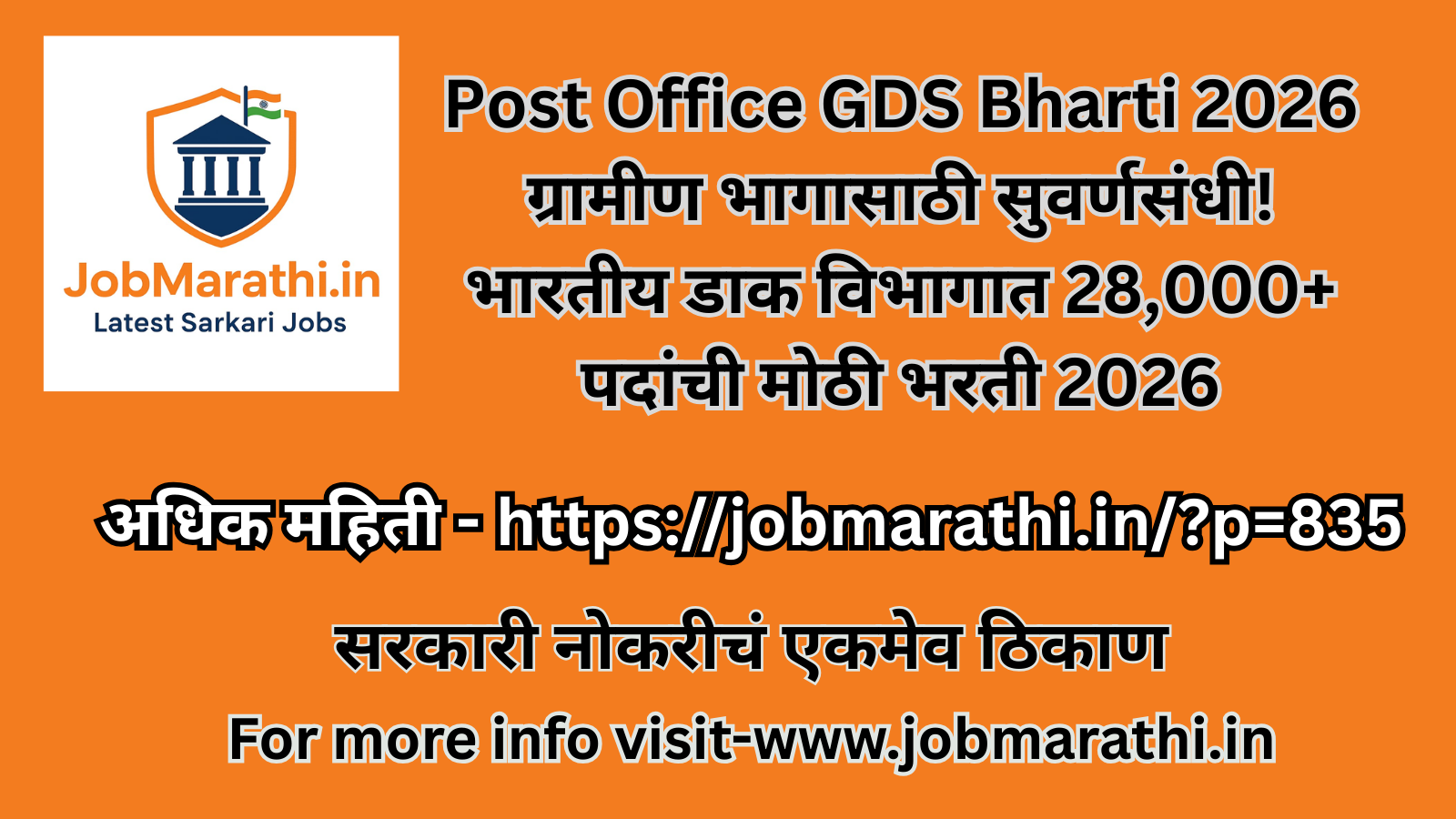 Post Office GDS Bharti 2026 28000 Vacancies