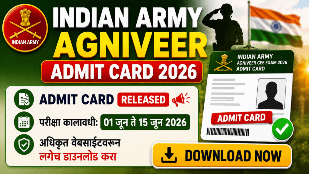 Indian Army Agniveer Admit Card 2026 Hall Ticket Download
