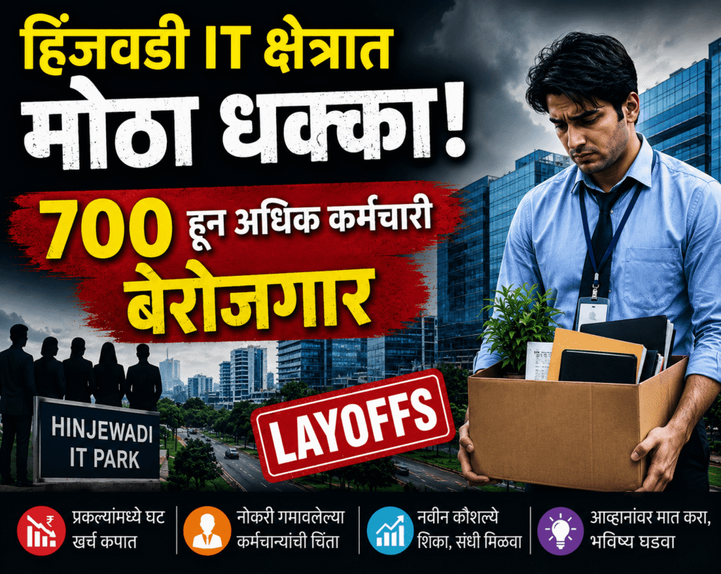 हिंजवडी आयटी पार्कमधील कर्मचारी कपात आणि 700 हून अधिक कर्मचाऱ्यांच्या बेरोजगारीचे प्रतीकात्मक चित्र.